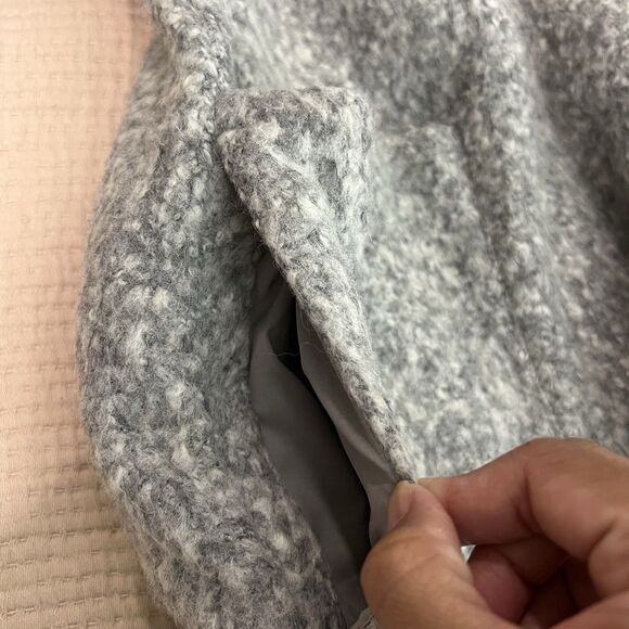 ZAC Posen Bouclé Wool Blend Coat Women Gray Size 10 Longline Textured Jacket - Picture 12 of 16